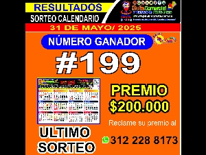 SORTEO GUIA COMERCIAL PUBLIRECREATE CALENDARIO  MAYO 31 /2025